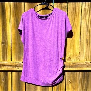 Side Button Detail Short Sleeve T-Shirt | S | Purple